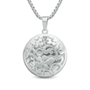 Thumbnail Image 1 of Floral Cutout Circle Locket in Stainless Steel - 24&quot;