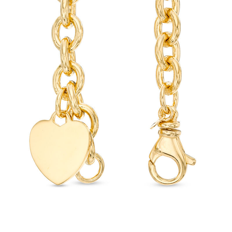 Gold chain bracelet hot sale with heart charm