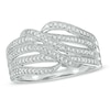Thumbnail Image 0 of 1/3 CT. T.W. Diamond Vintage-Style Waves Ring in 10K White Gold