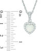 Thumbnail Image 1 of 7.0mm Heart-Shaped Lab-Created Opal and White Sapphire Frame Pendant in Sterling Silver