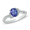 Thumbnail Image 1 of Oval Tanzanite and Diamond Accent Ring in Sterling Silver