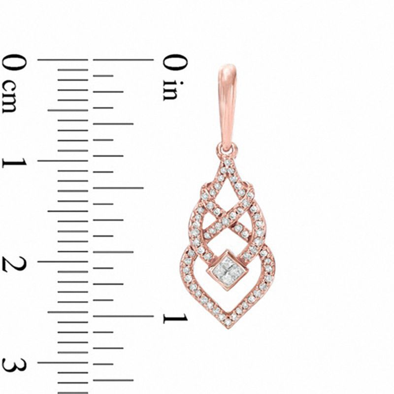 Main Image 2 of 1/3 CT. T.W. Diamond Cascade Drop Earrings in 10K Rose Gold