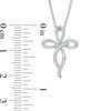 Thumbnail Image 2 of 1/10 CT. T.W. Diamond Ribbon Cross Pendant in Sterling Silver