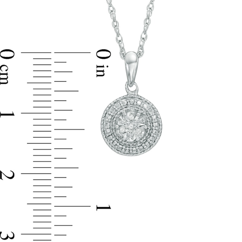 Diamond Accent Beaded Cluster Pendant in Sterling Silver