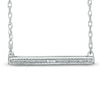 Thumbnail Image 1 of Diamond Accent Beaded Bar Necklace in Sterling Silver - 17&quot;