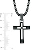 Thumbnail Image 2 of Men's Diamond Accent Cross Pendant in Black IP Stainless Steel - 24&quot;