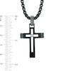 Thumbnail Image 3 of Men's Diamond Accent Cross Pendant in Black IP Stainless Steel - 24&quot;