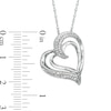 Thumbnail Image 2 of Diamond Accent Tilted Double Heart Pendant in Sterling Silver