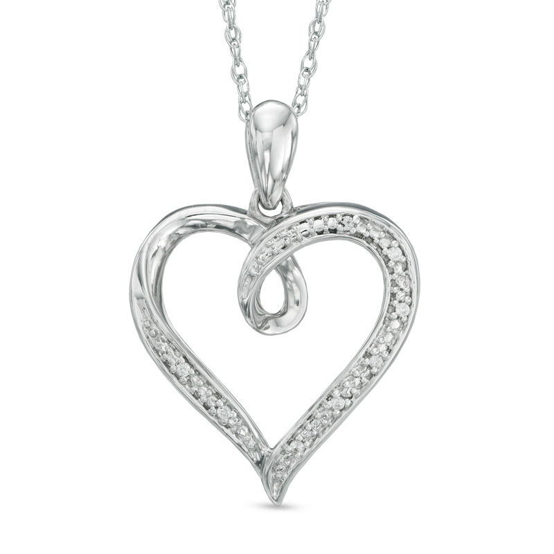 diamond accent heart pendant