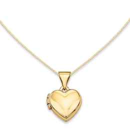 Polished Heart Locket in 14K Gold