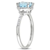 Thumbnail Image 2 of 7.0mm Sky Blue Topaz and Diamond Accent Frame Engagement Ring in 10K White Gold