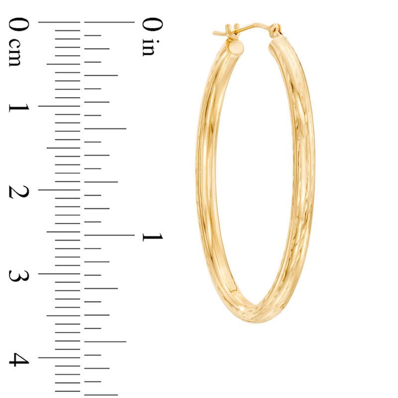 Main Image 2 of 27mm Oval Hoop Earrings in 14K Gold