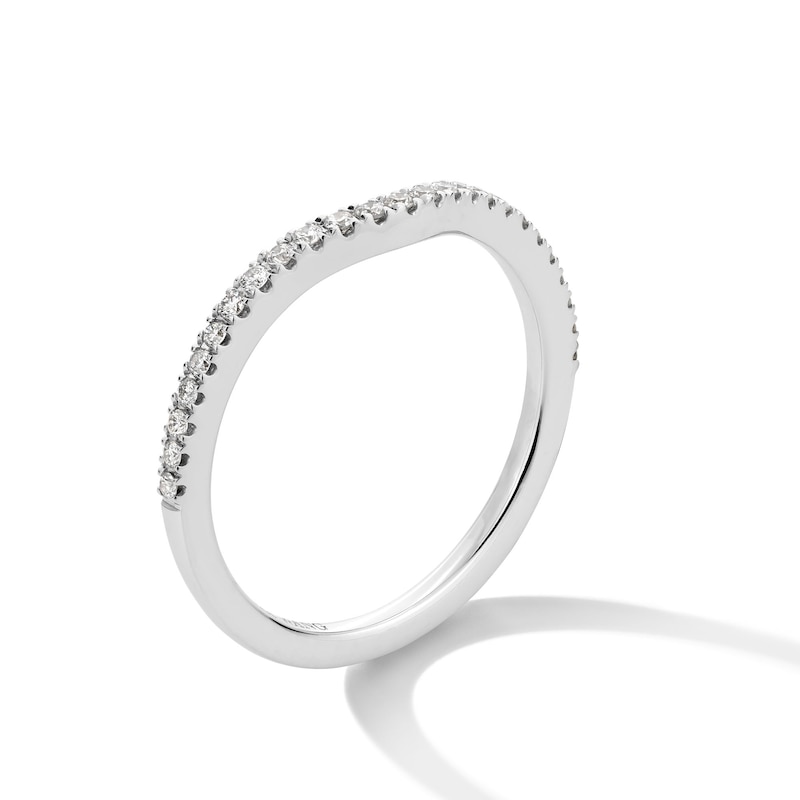 Main Image 3 of Vera Wang Love Collection 1/6 CT. T.W. Diamond Contour Wedding Band in 14K White Gold