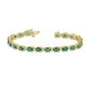 Thumbnail Image 2 of Oval Emerald and 3/8 CT. T.W. Diamond Bracelet in 14K Gold