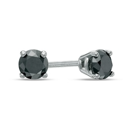 1/3 CT. T.W. Black Diamond Solitaire Stud Earrings in 10K White Gold