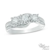 Thumbnail Image 0 of 1/2 CT. T.W. Diamond Past Present Future® Double Row Ring in 10K White Gold