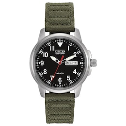 Men's Citizen Eco-Drive® Military-Inspired Watch with Black Dial (Model: BM8180-30E)