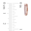 Thumbnail Image 2 of 1/10 CT. T.W. Diamond Huggie Hoop Earrings in 10K Rose Gold