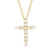 Thumbnail Image 1 of 1/4 CT. T.W. Certified Diamond Cross Pendant in 14K Gold (I/I2)