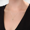 Thumbnail Image 2 of 1/4 CT. T.W. Certified Diamond Cross Pendant in 14K Gold (I/I2)