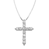 Thumbnail Image 1 of 1/2 CT. T.W. Certified Diamond Cross Pendant in 14K White Gold (I/I2)