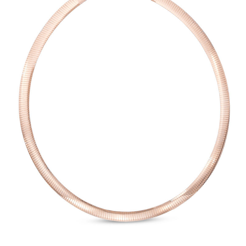 Reversible Omega Chain Necklace in Sterling Silver and 18K Rose Gold Plate 18 Zales Outlet