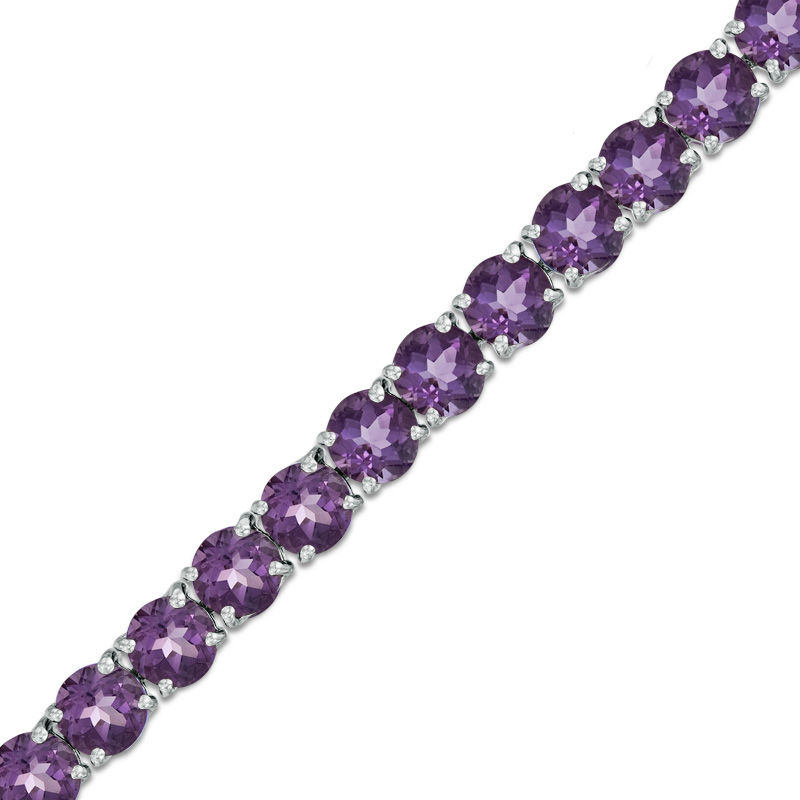 Main Image 1 of 5.0mm Amethyst Tennis Bracelet in Sterling Silver