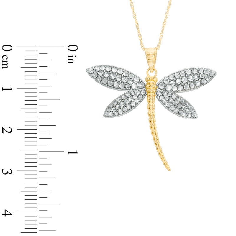 Main Image 2 of Diamond-Cut Dragonfly Pendant in 10K Gold