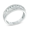 Thumbnail Image 2 of Men's 1 CT. T.W. Baguette and Round Diamond Wedding Band in 14K White Gold