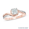 Thumbnail Image 0 of Celebration Ideal 5/8 CT. Certified Diamond Bypass Engagement Ring in 14K Two-Tone Gold (I/I1)
