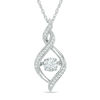 Thumbnail Image 1 of 5.5mm Lab-Created White Sapphire Twist Pendant in Sterling Silver