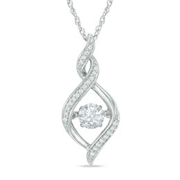 5.5mm Lab-Created White Sapphire Twist Pendant in Sterling Silver