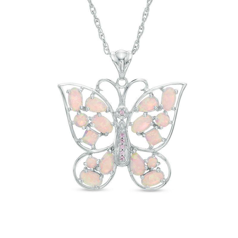 pink sapphire butterfly necklace