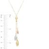 Thumbnail Image 3 of Diamond-Cut Triple Bead Drop Necklace in 10K Tri-Tone Gold