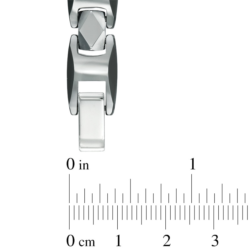 Men's Link Bracelet in Two-Tone Tungsten - 8.5"