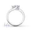 Thumbnail Image 2 of Ever Us™ 3/4 CT. T.W. Two-Stone Diamond Bypass Ring in 14K White Gold