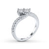 Thumbnail Image 3 of Ever Us™ 3/4 CT. T.W. Two-Stone Diamond Bypass Ring in 14K White Gold