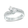 Thumbnail Image 4 of Ever Us™ 3/4 CT. T.W. Two-Stone Diamond Bypass Ring in 14K White Gold