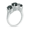 Thumbnail Image 2 of 2 CT. T.W. Black Diamond Three Stone Ring in Sterling Silver