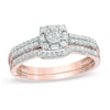 Thumbnail Image 1 of 1/3 CT. T.W. Diamond Frame Bridal Set in 10K Rose Gold