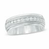 Thumbnail Image 1 of Men's 1/2 CT. T.W. Diamond Milgrain Anniversary Band in 14K White Gold