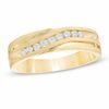 Thumbnail Image 0 of Men's 1/4 CT. T.W. Diamond Curved Slant Anniversary Band in 10K Gold