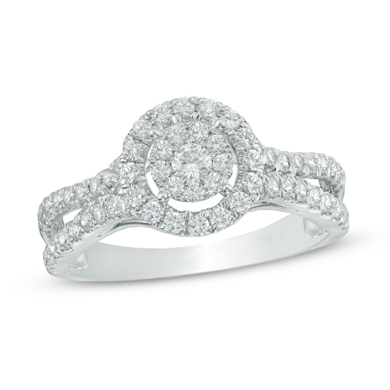 Main Image 1 of 3/4 CT. T.W. Composite Diamond Frame Engagement Ring in 10K White Gold