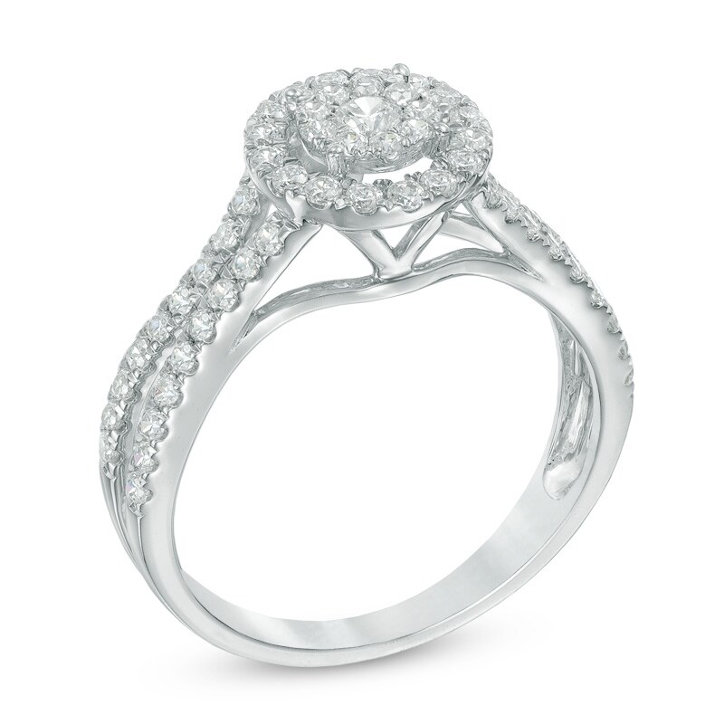 Main Image 2 of 3/4 CT. T.W. Composite Diamond Frame Engagement Ring in 10K White Gold