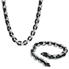 Thumbnail Image 0 of Men's Black IP Stainless Steel Chain Necklace and Bracelet Set - 24"
