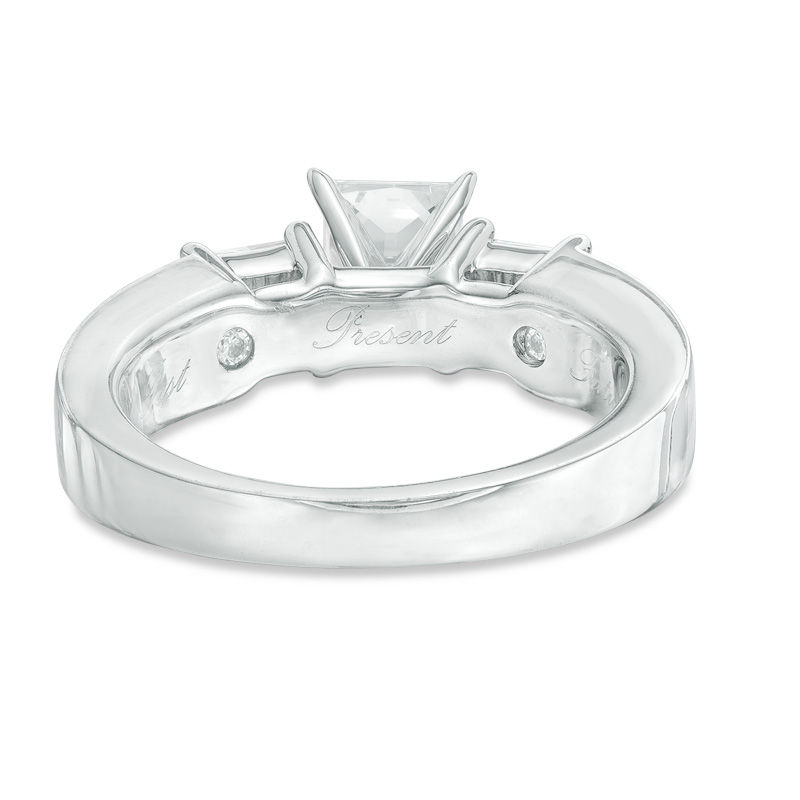 2-3/4 CT. T.W. Princess-Cut Diamond Past Present Future® Bridal Set in 14K White Gold