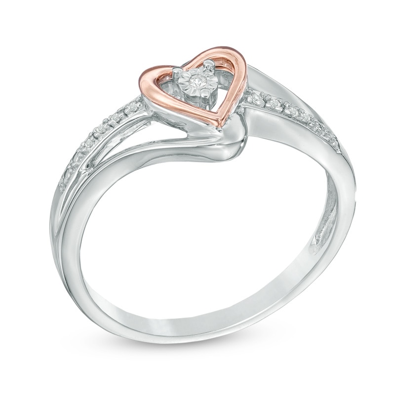 Rose Gold Diamond Heart Promise Ring