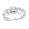 Thumbnail Image 1 of 1/8 CT. T.W. Diamond Heart Sides Promise Ring in 10K White Gold