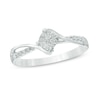 Thumbnail Image 1 of 1/10 CT. T.W. Diamond Cluster Bypass Promise Ring in Sterling Silver