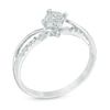 Thumbnail Image 2 of 1/10 CT. T.W. Diamond Cluster Bypass Promise Ring in Sterling Silver